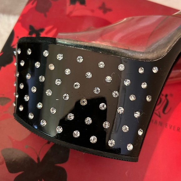 Pleaser Stardust Black Rhinestone Platform heels. - Picture 10 of 14